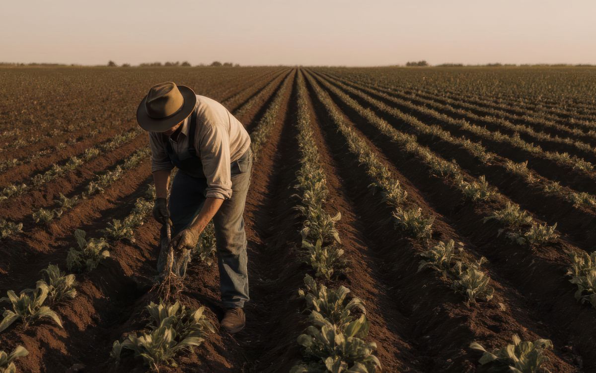 hombre en el campo